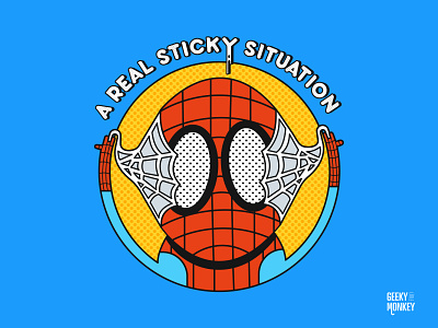 A real sticky situation charater design comic comic art design illustration marvel marvel comics movies spider spider man spider man spider web spiderman tv vector web