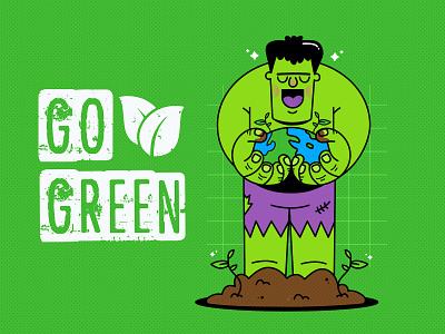 Go Green adobe illustrator character character design comic comic art design earth ecology green hulk illustration illustrator marvel marvel comics plants vector