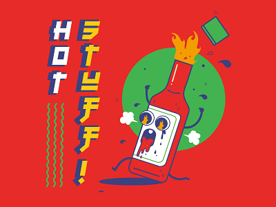 Hot Stuff! design fire food food illustration hot sauce illustration vector