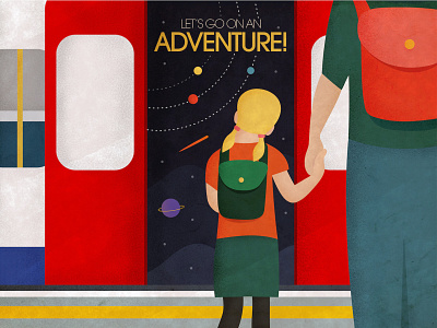 Let's go on an adventure! design illustration space vector