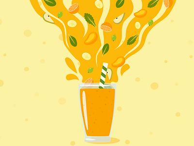 Smoothie illustration delicious drink flat illustration food fruit glass healthy immune system smoothie vector