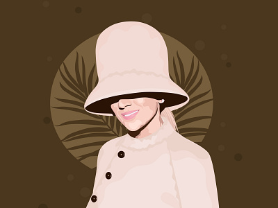 Stylish girl in coat character coat fanart fashion flat illustration girl hat illustration stylish vector woman