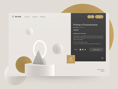 Mokka 3d animation app branding clean concept ecommerce interface lamps light minimal motion product design shop webdesign