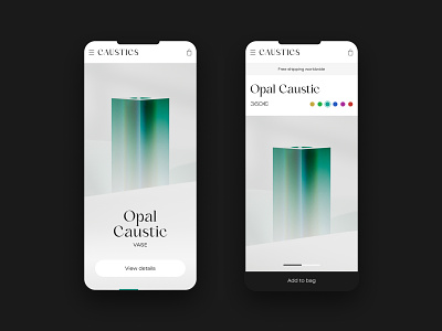 Caustics mobile app clean concept design ecommerce eshop mobile shop ui ux webdesign