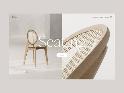 Söhne Website 3d animation clean concept design ecommerce eshop furniture motion graphics shop ui ux webdesign
