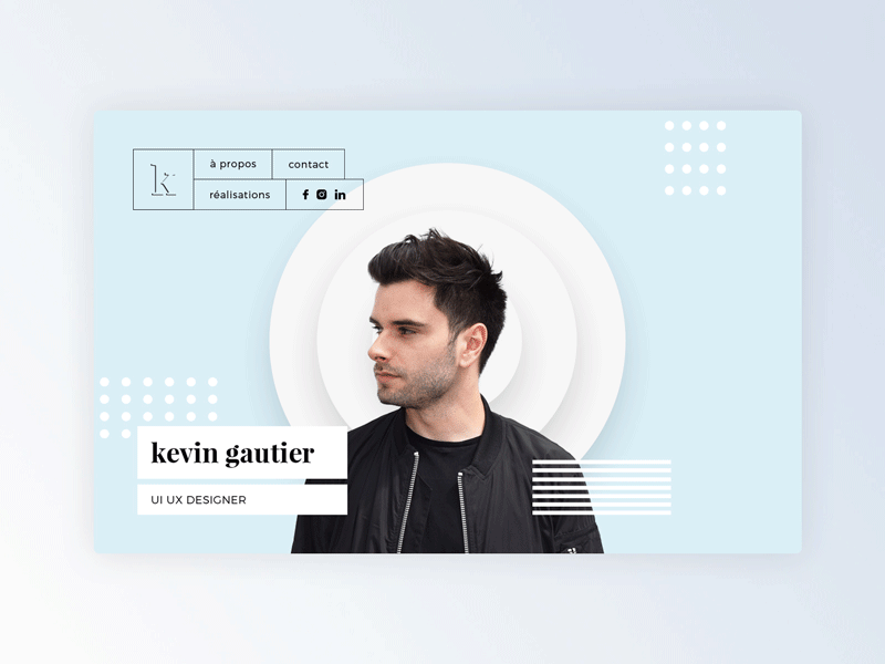 Kevin Gautier Portfolio 3d clean design gif minimal portfolio ui ux webdesign website