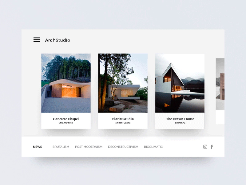 Arch Studio 3d architect clean concept design gif minimal ui ux webdesign website