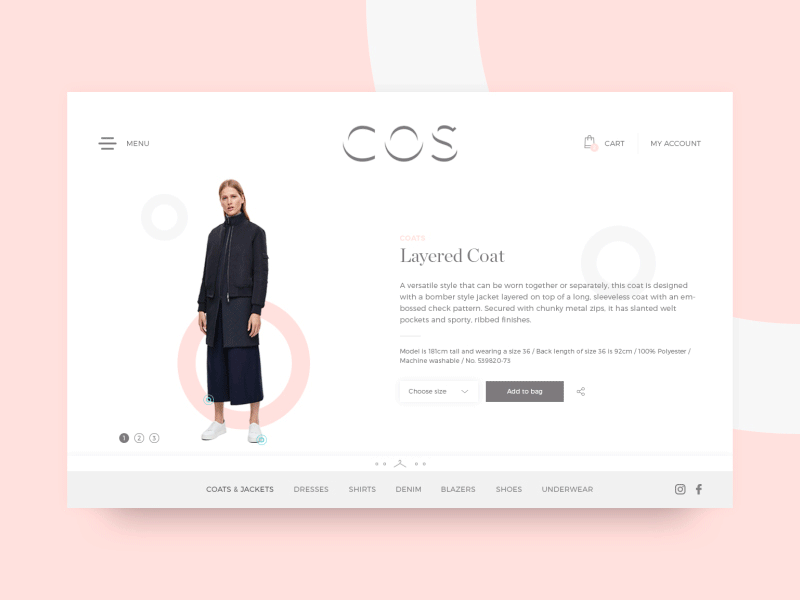 Cos Conceptual E-Shop animation clean concept fashion gif interface productcard ui web webdesign