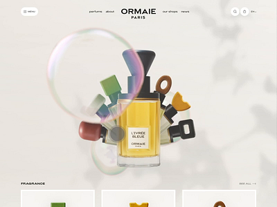 Perfume Concept 3d animation cards clean concept home interface landing mobile motion perfume product design ui ux web webdesign website