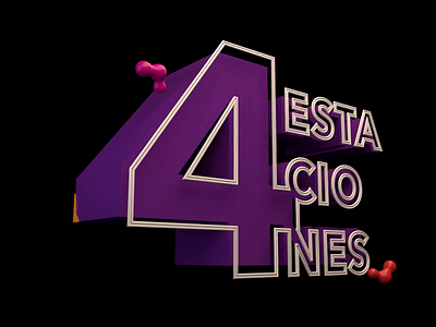 3D logo animation - 4 Estaciones 3d animation c4d logo