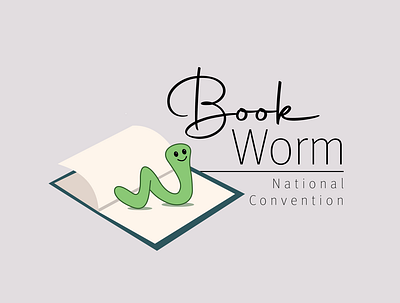 The First Annual Book Worm Convention branding illustration illustrator logo