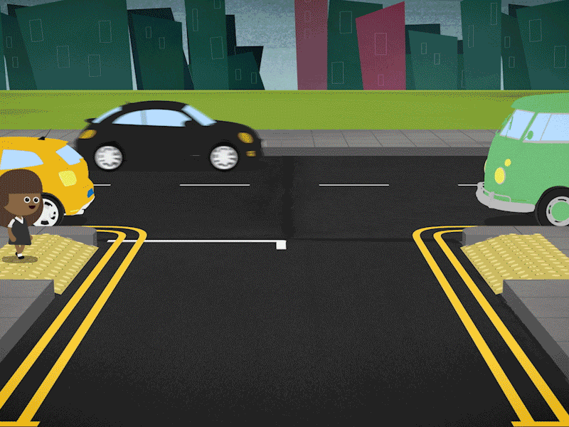 Road Safety animation illustration