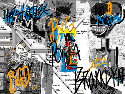 The Notorious Basquiat collage design illustration photoshop typography