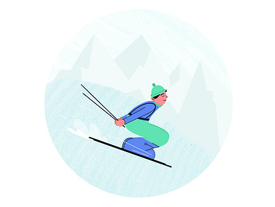 Winter lover 2d art 2dillustration blue cg cold design digital art illustration illustrator minimal skiing sport vector web winter