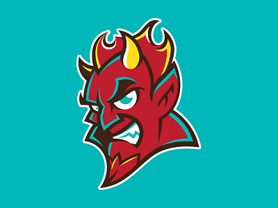 Devil beard demon devil fire flame horn horns illustration red