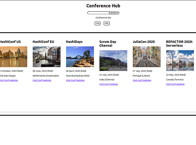 Conference Hub app branding conference room dark theme icon react search bar typography ui ux web