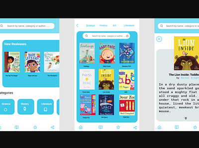 Kids Book Library app books app bookstore design kids app library app ui ux