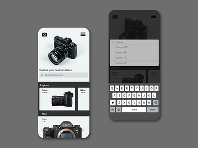 Search camera design mobile ui photography product product page search ui ui design uidesign