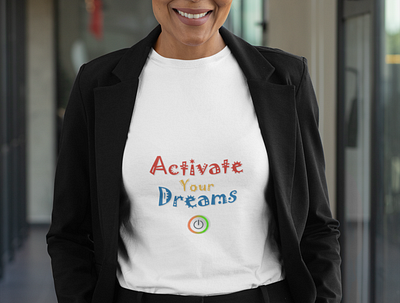 Activate Your Dreams text design african american black design graphicdesign illustration logo stylish tshirt typography woman illustration