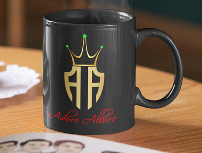 Adore Allure Text Design black design graphicdesign illustration logo mug mockup mugs stylish tshirt typography