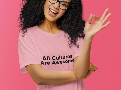 All cultures are awesome typography design african american design graphicdesign illustration logo stylish tshirt typography woman illustration