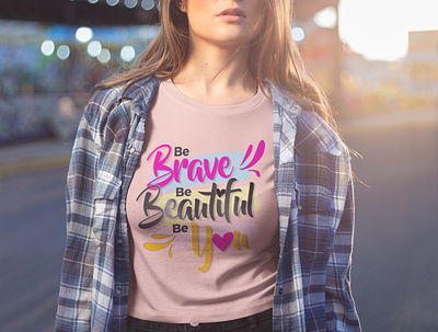 Be Brave logo text design african american black design graphicdesign illustration logo stylish tshirt typography woman illustration