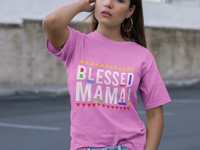 Blessed Mama text design