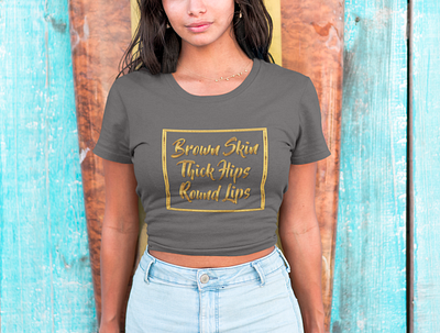 Brown Skin Text Design african american black design graphicdesign illustration logo stylish tshirt typography woman illustration