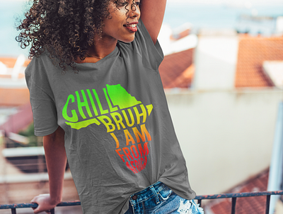 Chill Bruh Text Design african american black design graphicdesign illustration logo stylish tshirt typography woman illustration