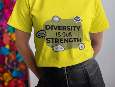 Diversity Is Our Strength Text Design design graphicdesign illustration logo stylish tshirt typography