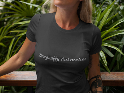 Dragonfly Cosmetics Text Design design graphicdesign illustration logo stylish tshirt typography