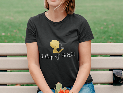 A cup of Faith Text Design design graphicdesign illustration logo stylish tshirt typography