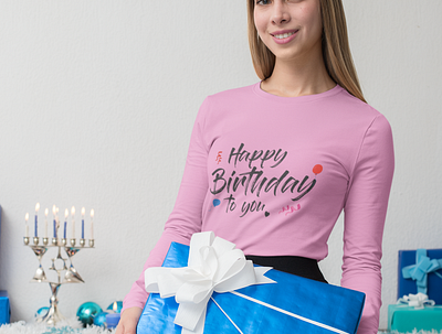 Happy Birthday text Design design graphicdesign illustration logo stylish tshirt typography