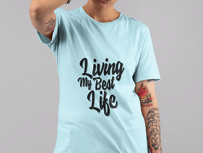 Living My Best Life Text Design design graphicdesign illustration logo stylish tshirt typography