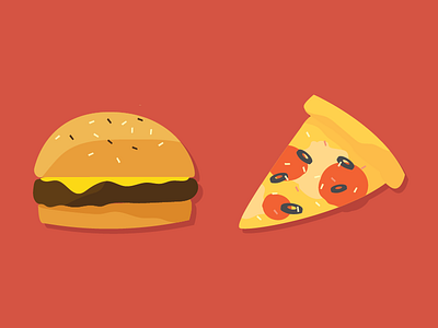 Burger & Pizza bread burger game icon illustration junk food pizza unhealthy