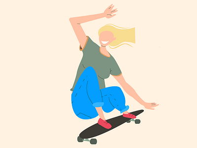 Skater girl smiling