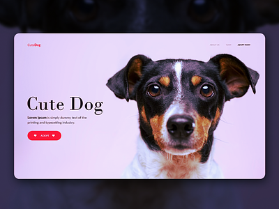 Cute Dog | Website Design | Adobe XD
