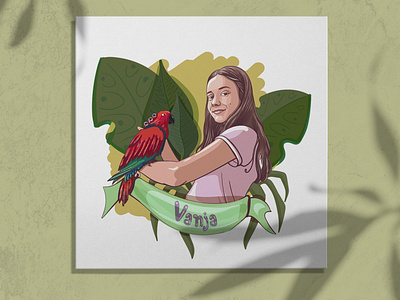 Girl and Parrot