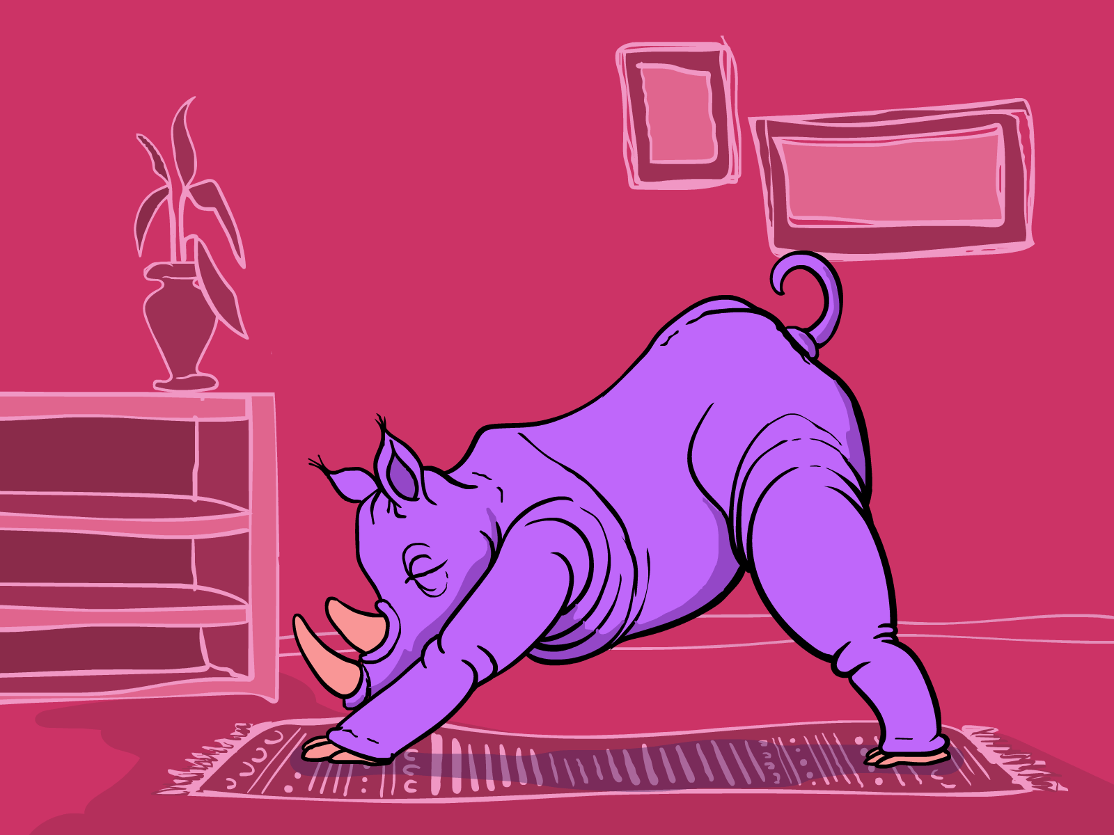 Rhino doing Yoga 2