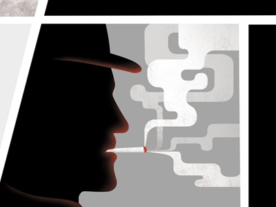 Smokey Joe black design digital gangs gangster grey illustration red silhouette smoke texture white