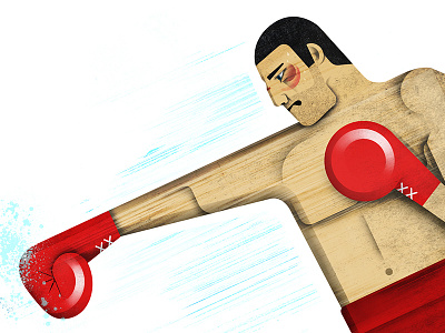 Fighting Stance blue boxing design digital fighter illustration photoshop red sport texture