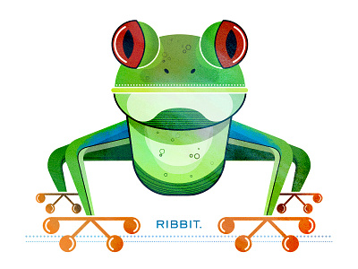 Ribbit animals design frog graphic green illustration kids nature pets textures tree frog vector