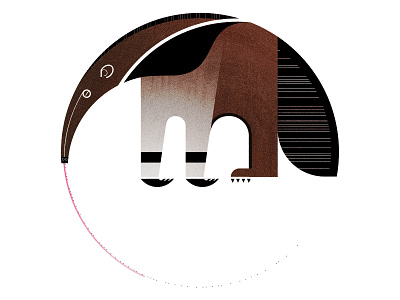 Anthony animals anteater digital geometric graphic illustration nature retro simple texture vector wildlife