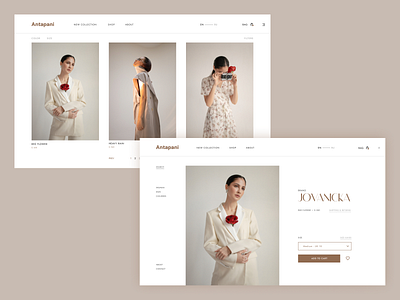 Antapani | Concept of fashion store branding clean design e commerce elegant fashion figma lookbook minimal page pastel screen shop ui uidesign ux web webpage