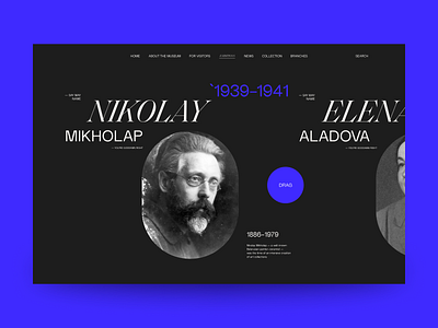 The National Art Museum Redesign concept on Behance behance belarus dark design minimal museum page screen ui uidesign web webdesign