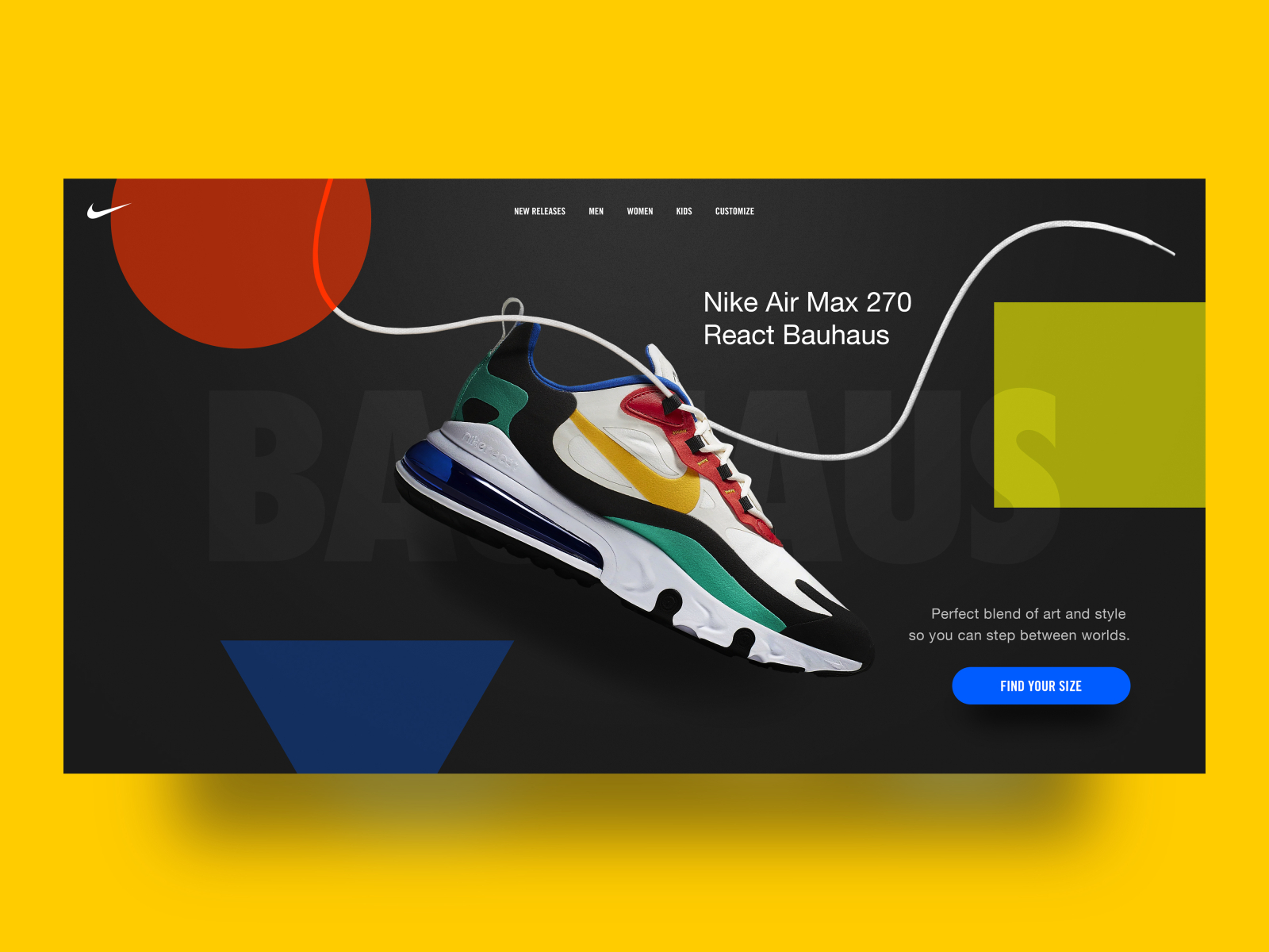 Nike Bauhaus Landing Page by Eric Salcedo Dribbble
