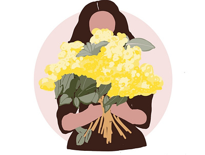 Girl with flowers illustration