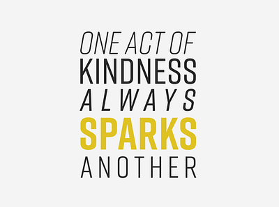 One Act of Kindness typography