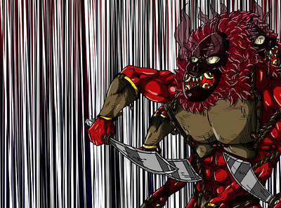 DEMÔNIO AZUL animeart arte arte digital caracter design demons design illustration monster personagem
