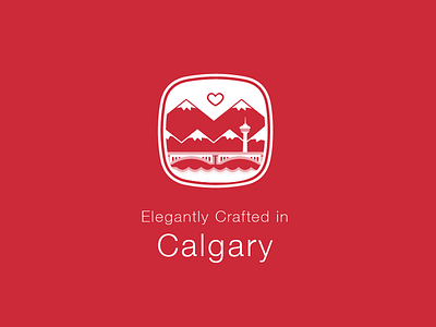 Elegantly Crafted Icon Calgary bridge calgary canada city design heart icon illustration love mountains rebound